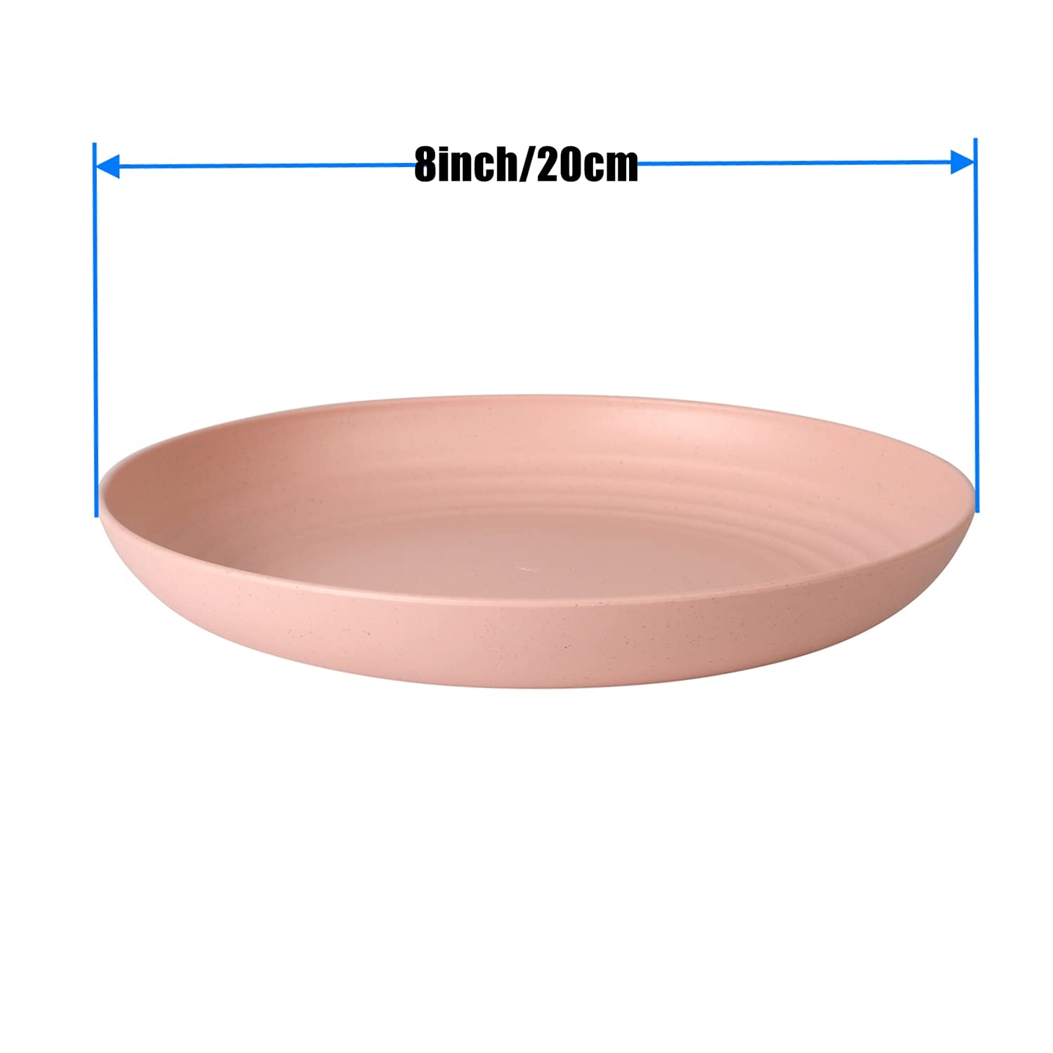 CAMBUY platos de paja de trigo 8 pulgadas, diseño ligero para manejo cómodo