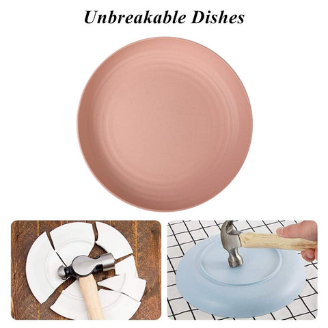 CAMBUY platos de paja de trigo 8 pulgadas, aptos para microondas para calentamientos ligeros