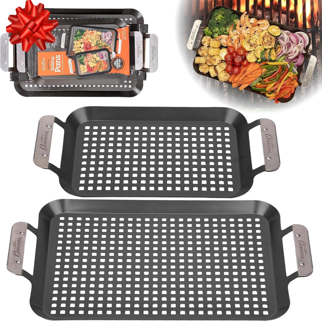 Camerons Grill Topper: sartenes perforadas para asar sin perder los jugos.