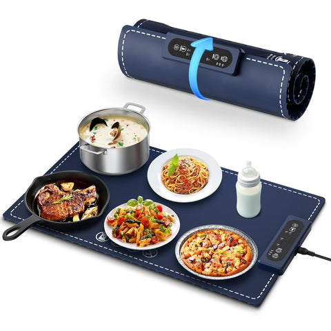 CAMKEY bandeja calefactora eléctrica plegable, ideal para mantener aperitivos calientes