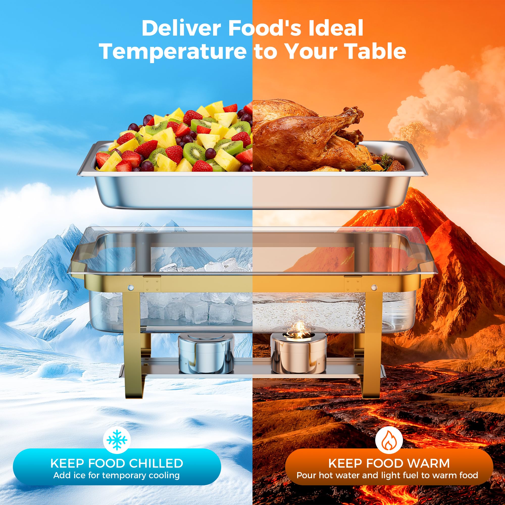 CAMMOO conserva calor y aroma en platos calientes para buffet