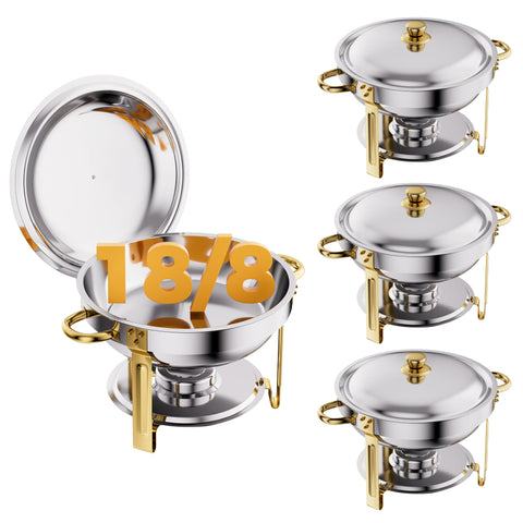CAMMOO fuente de calor oro con tapa para buffets y porciones generosas