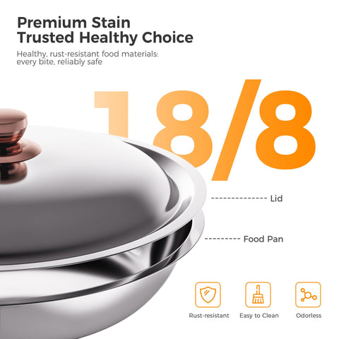 CAMMOO pan acero 304 para chafing, resistente y fácil de limpiar