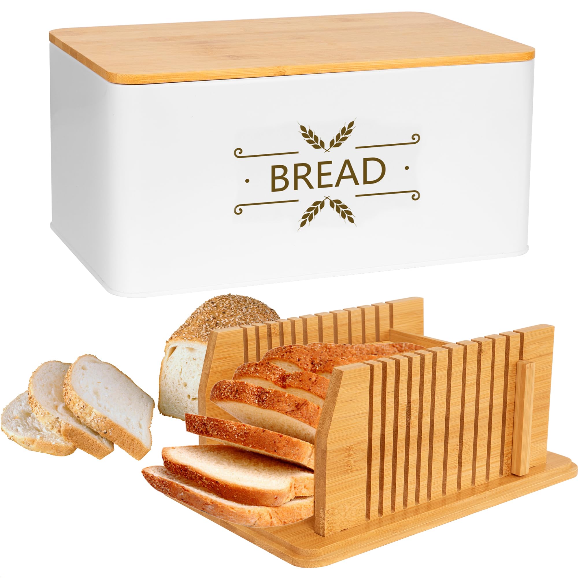 Candco caja de pan de metal con almacenamiento para pan fresco