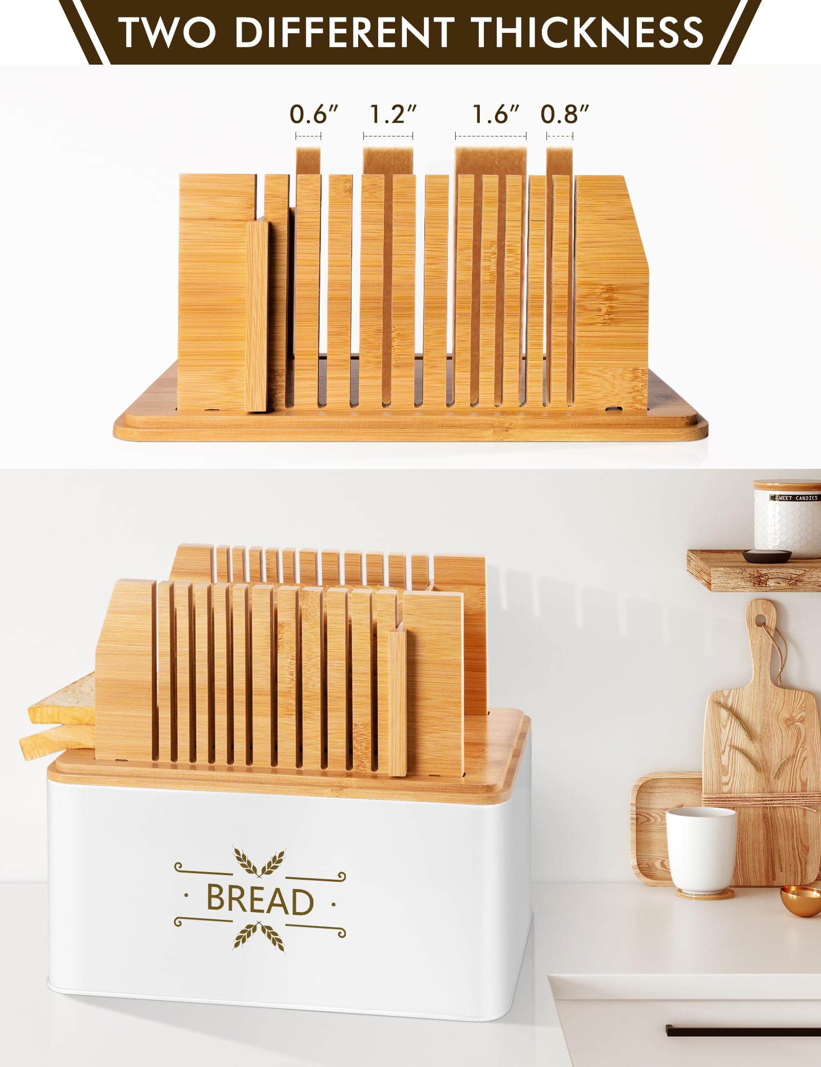 Candco tabla de corte de bambú plegable para pan casero