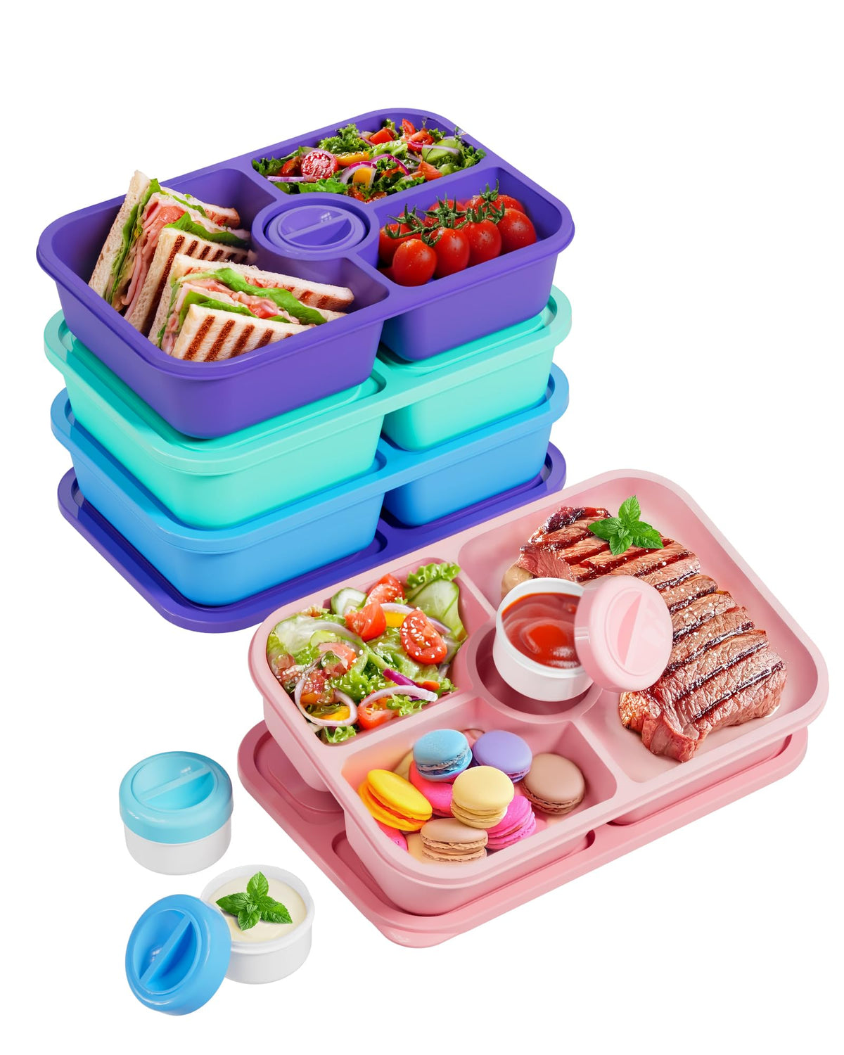 Canfanni Bento con 4 compartimentos para porciones variadas