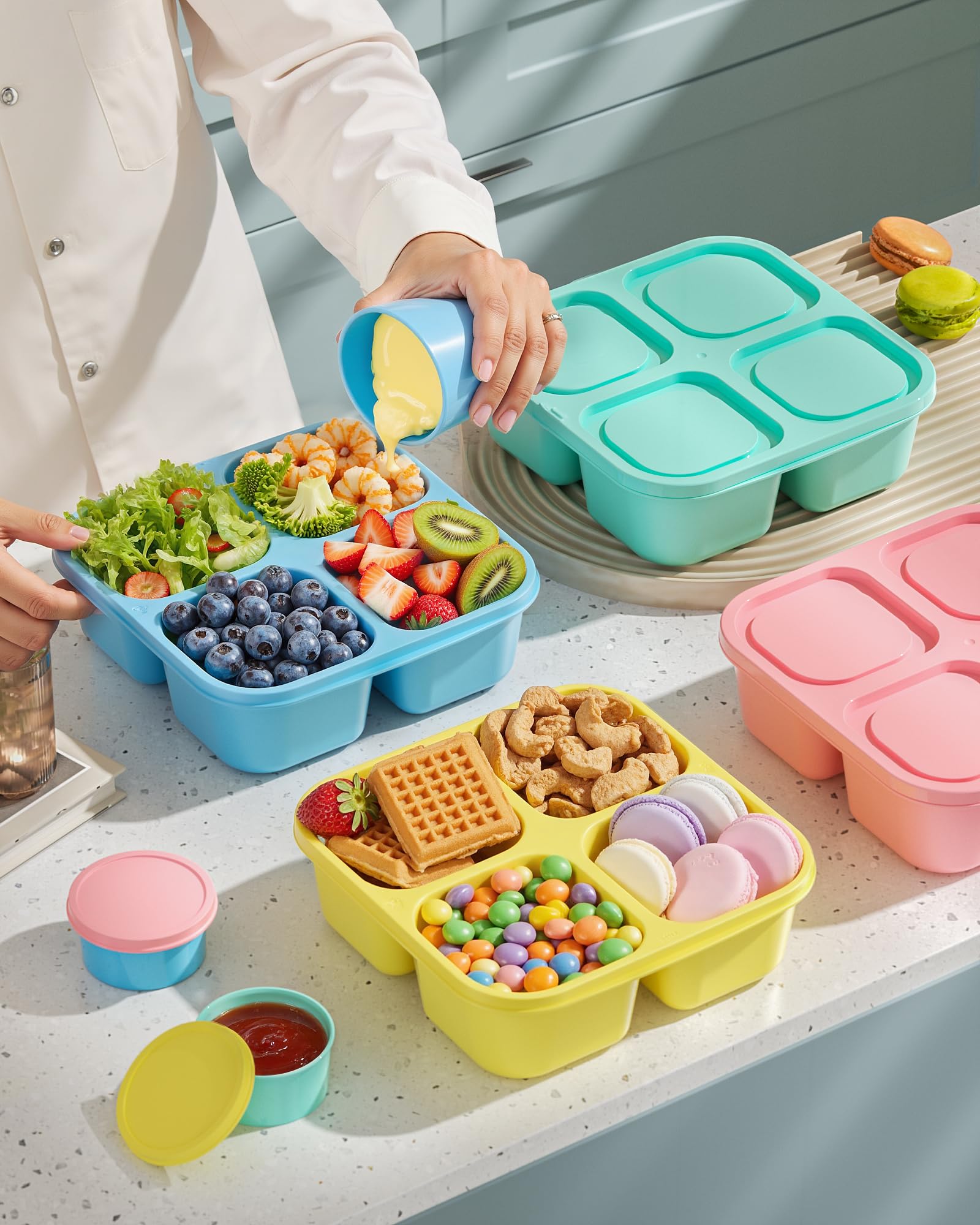 Canfanni caja almuerzo colores 4, opción estética para escuela.