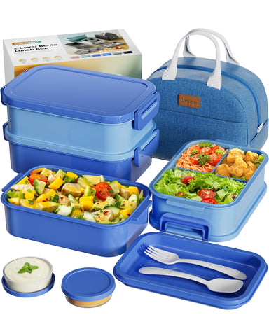 Canfanni Bento Box, capacidad 74oz, ideal para comidas abundantes y planificación semanal