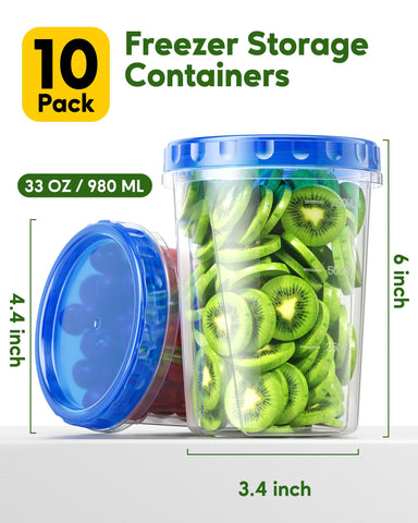 Canfanni: contenedores 33oz apilables para optimizar espacio en congelador y refrigerador