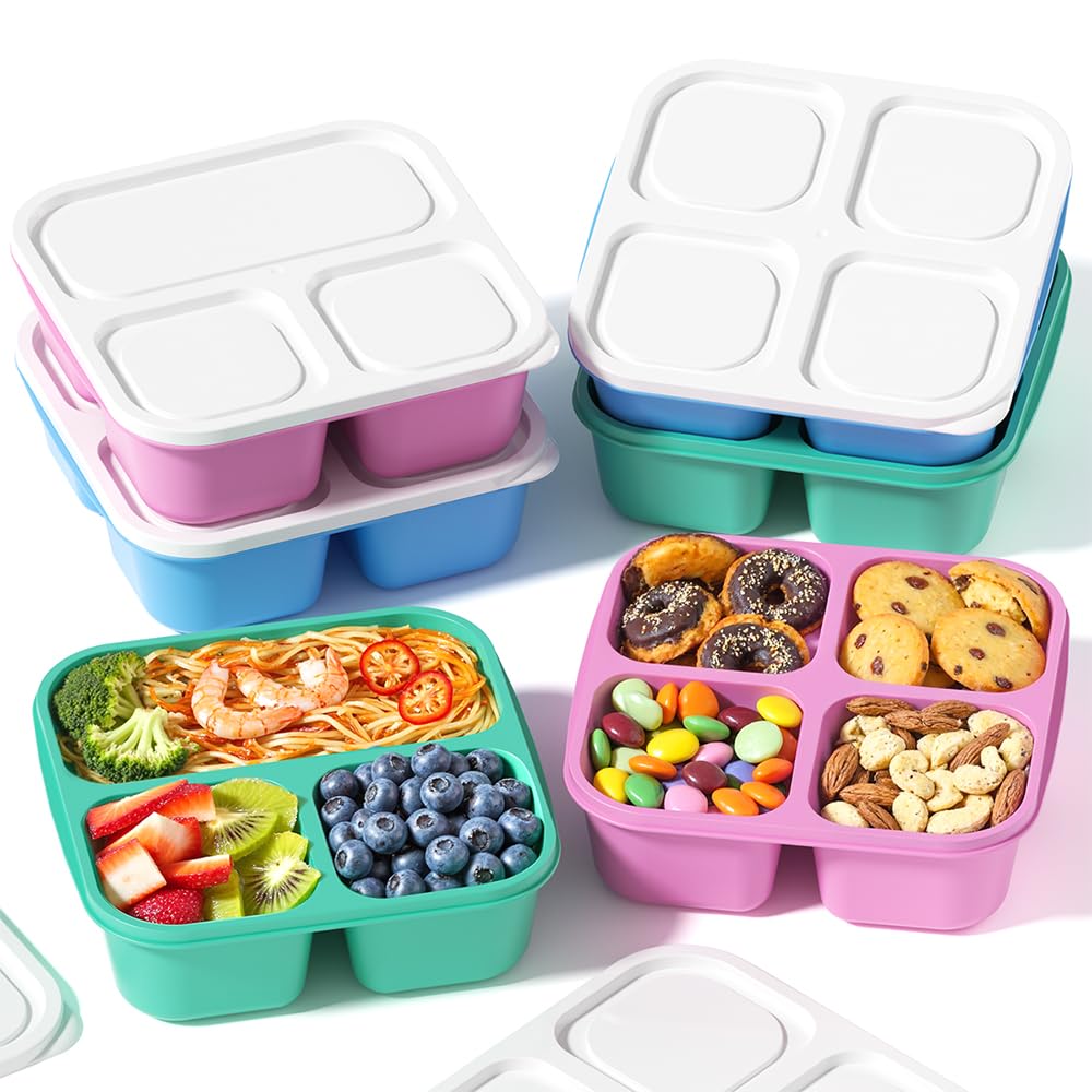 Canfanni contenedor de meriendas con 3 compartimentos para separar comidas