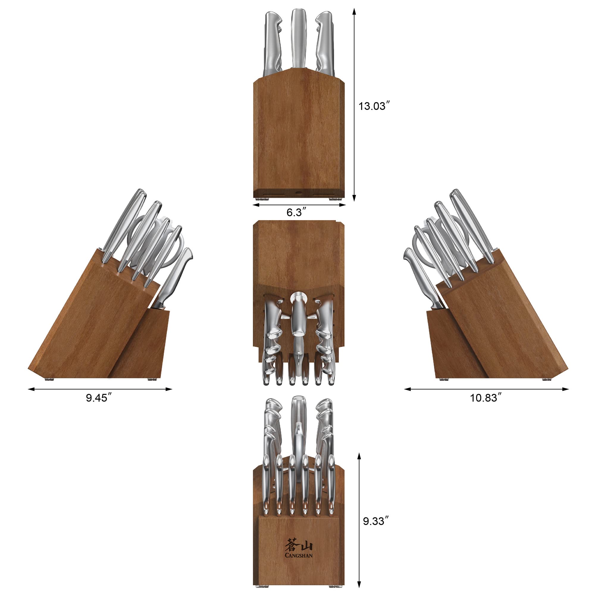 Cangshan Sanford 1027051: cuchillo santoku 7 pulgadas, corte limpio para verduras y carnes