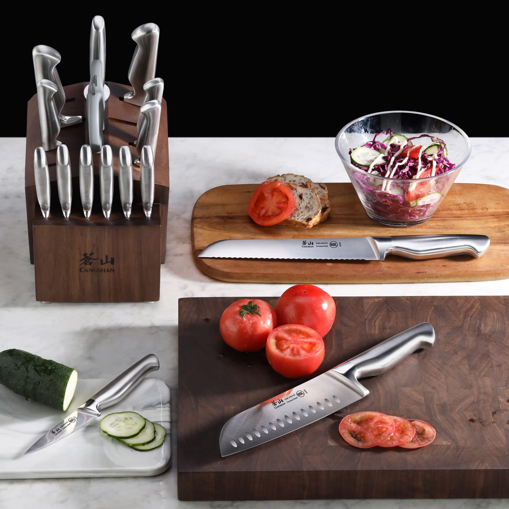 Cangshan Sanford 1027051: segundo cuchillo utilitario dentado 5 pulgadas, cortes consistentes
