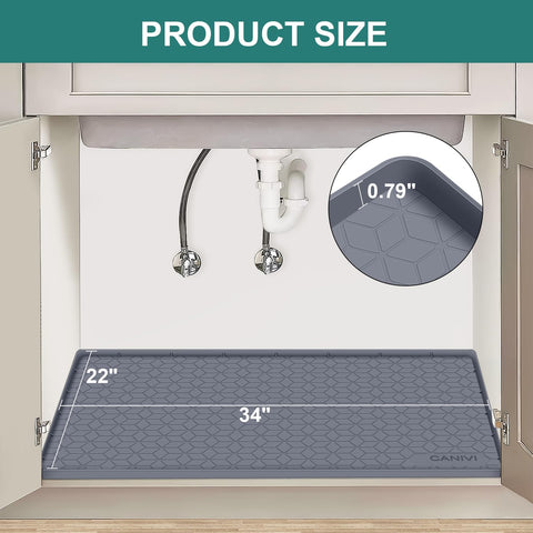 Canivi mat silicona impermeable 34x22: resistente al agua para estantes y pisos.