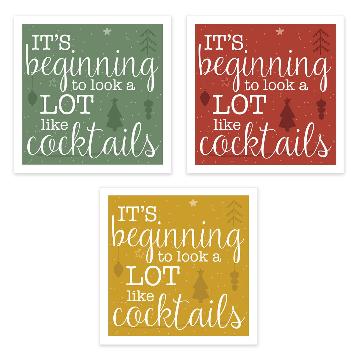 Napkins Canopy Street con diseño navidad 01, ideal para bebidas festivas.