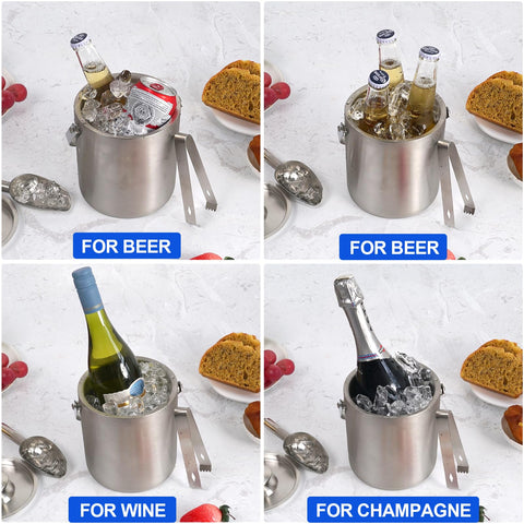 CAOANTRY cubo de acero inoxidable 2 litros ideal para cócteles y fiestas