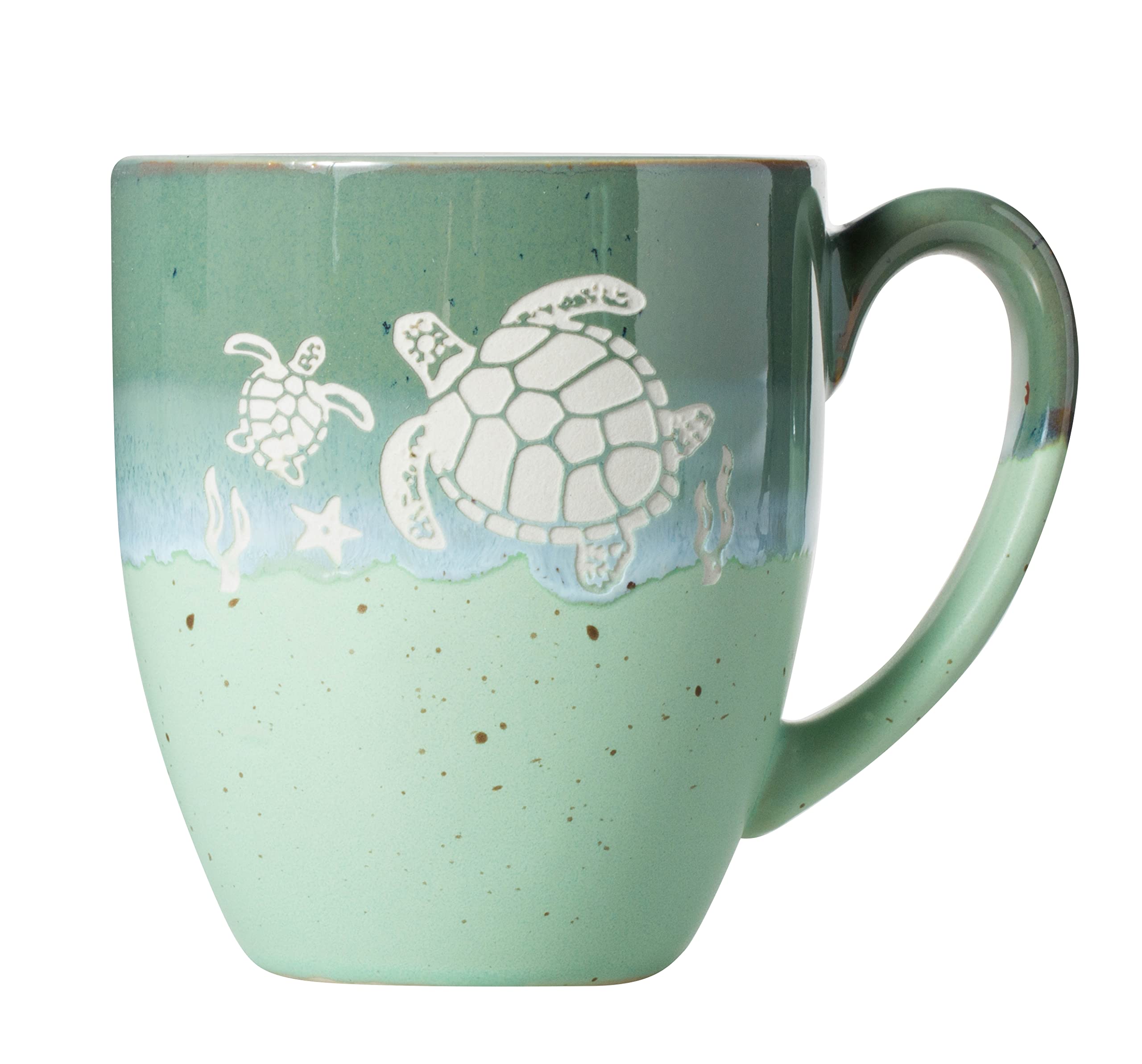 Cape Shore Freeport taza tortuga grabada, ideal para café matutino