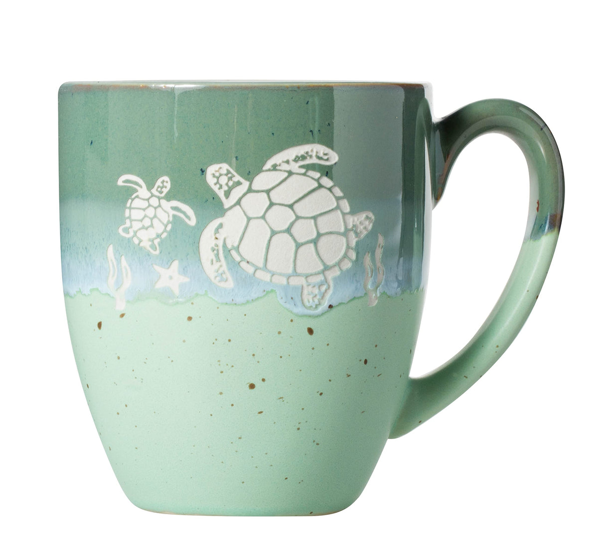 Cape Shore Freeport taza tortuga grabada, ideal para café matutino