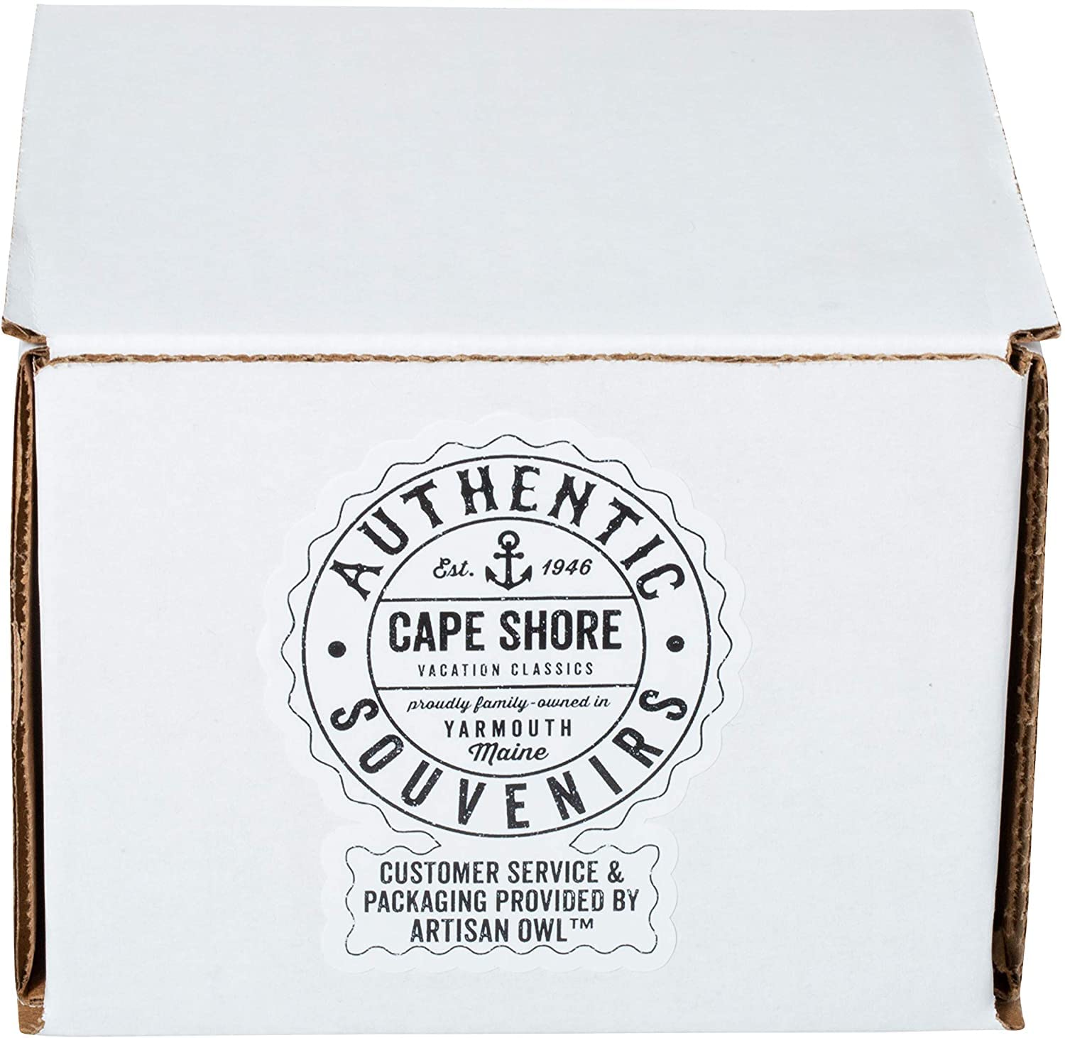Cape Shore Freeport taza grabada con detalle de oso, elegante y único.