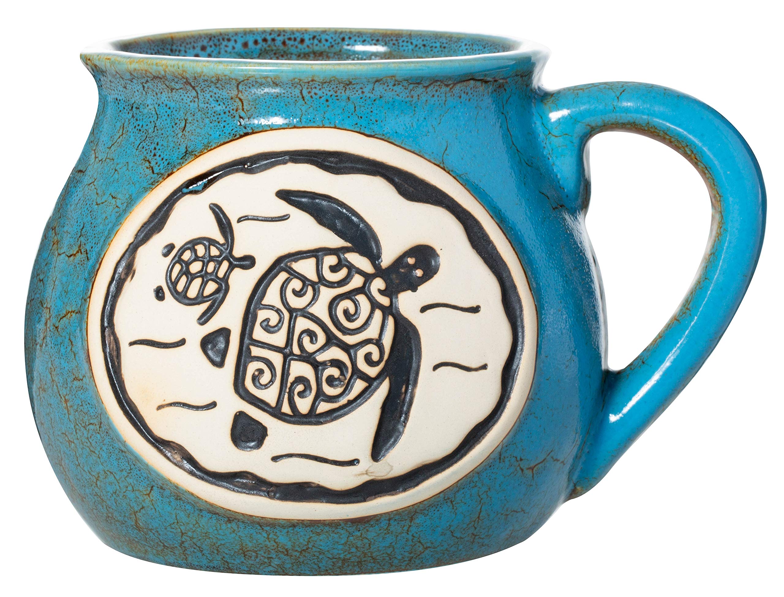 Cape Shore olla de cerámica con tortuga, ideal para café matutino.