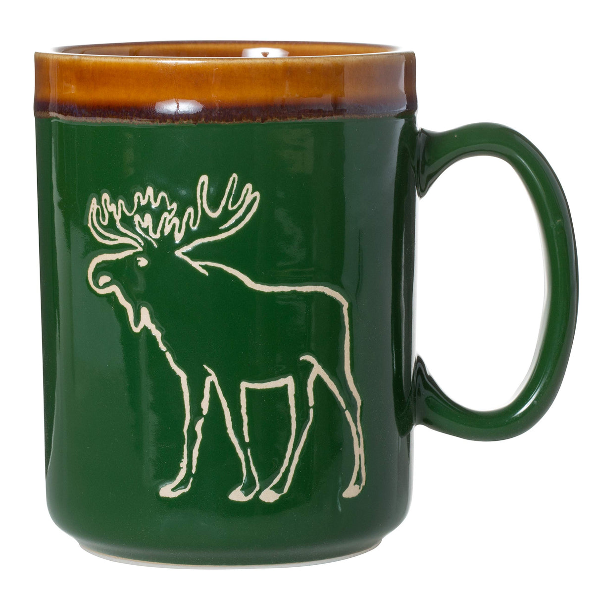 Cape Shore: taza 18oz con alce, diseño artesanal en cerámica esmaltada.