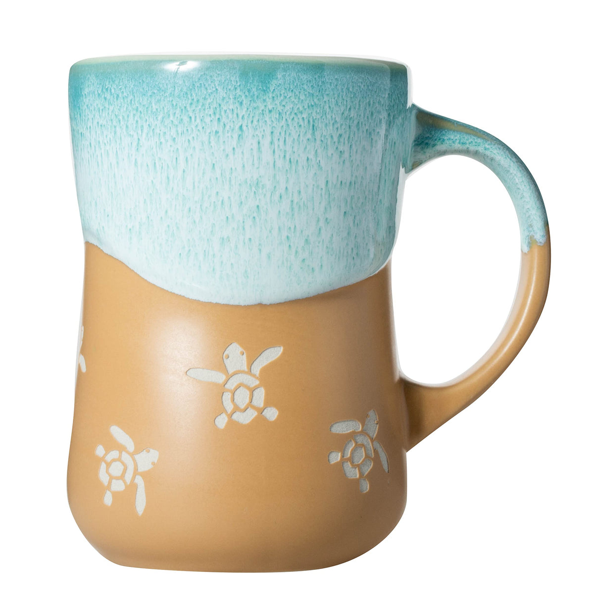 Cape Shore taza-onda-tortuga: perfecta para bebidas calientes o frías y decorar con estilo oceánico.