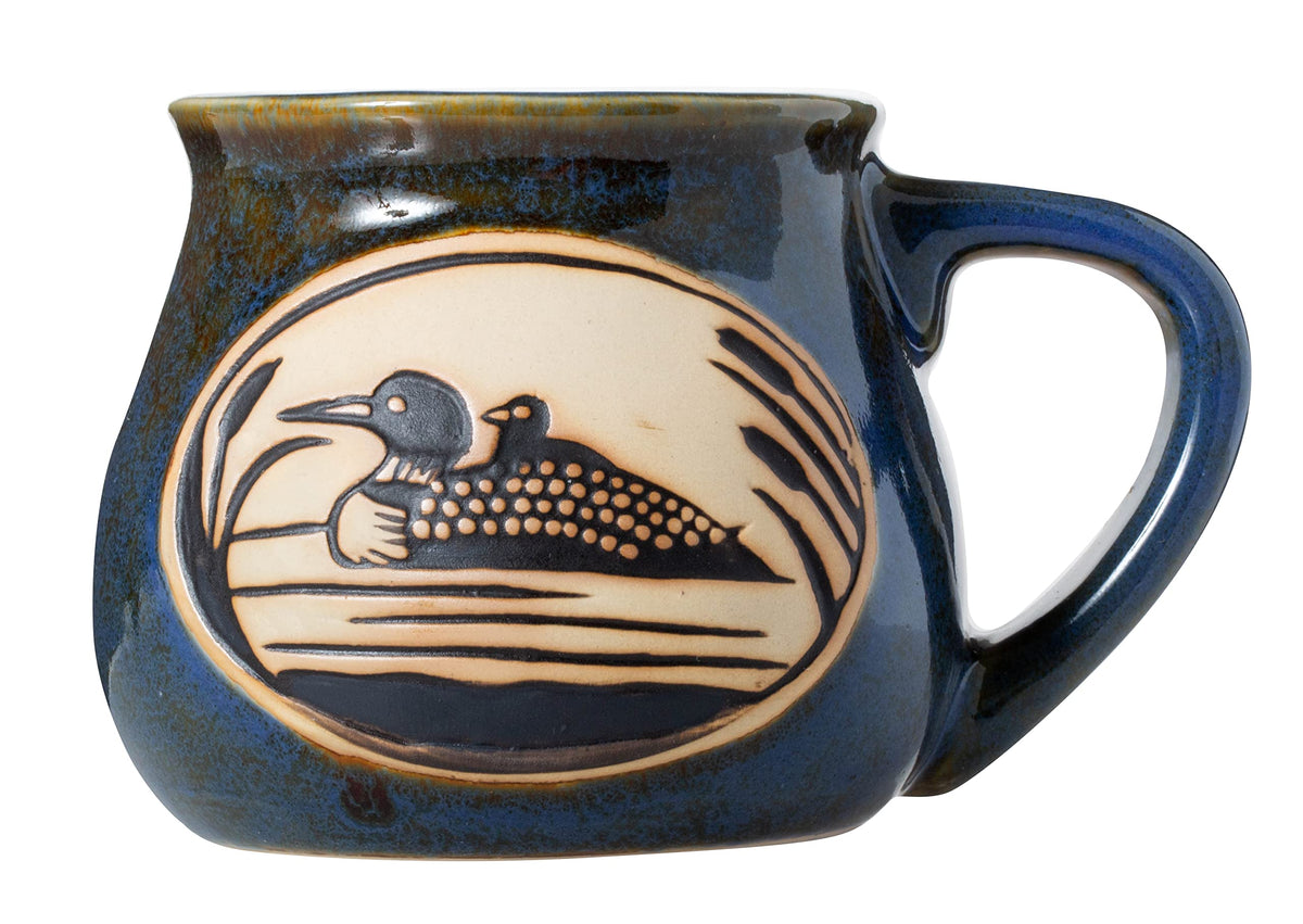 Cape Shore taza de piedra con diseño de loón para café matutino.