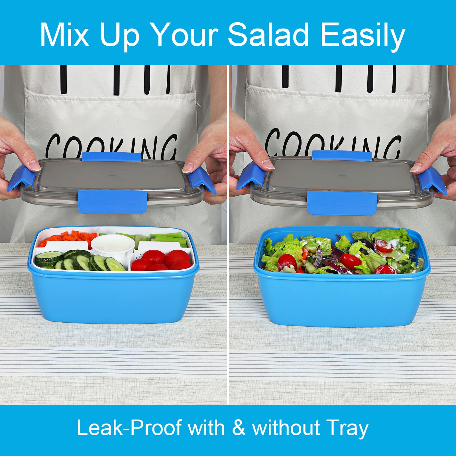 Caperci bento de 5 compartimentos ayuda a mantener toppings separados y frescos.
