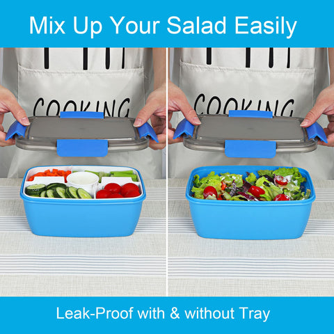 Caperci bento de 5 compartimentos ayuda a mantener toppings separados y frescos.