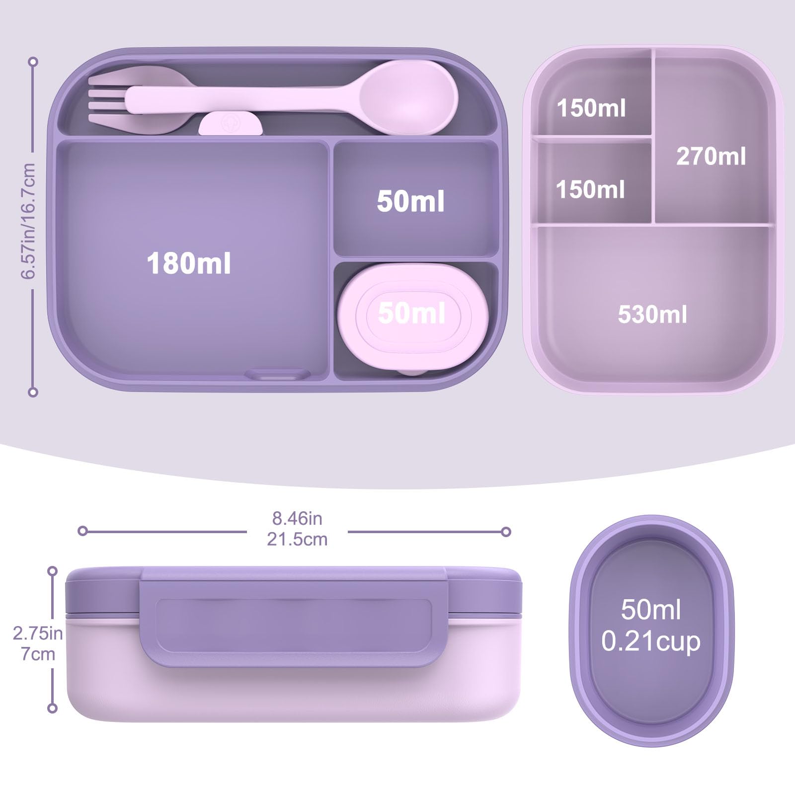 Caperci Bento caja de almuerzo práctica para llevar comidas completas.