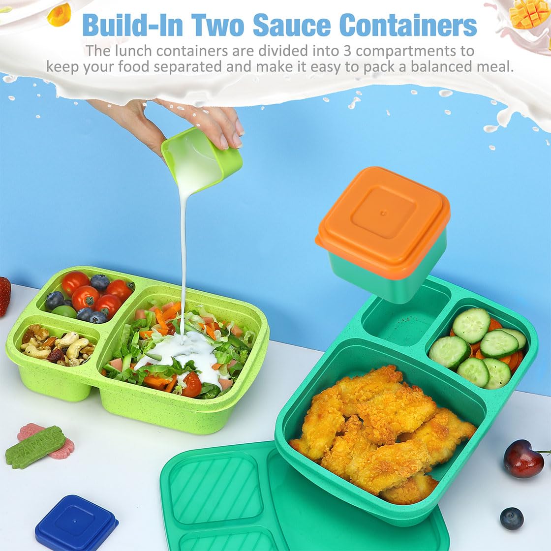 Caperci Bento en colores brillantes para niños y adultos.