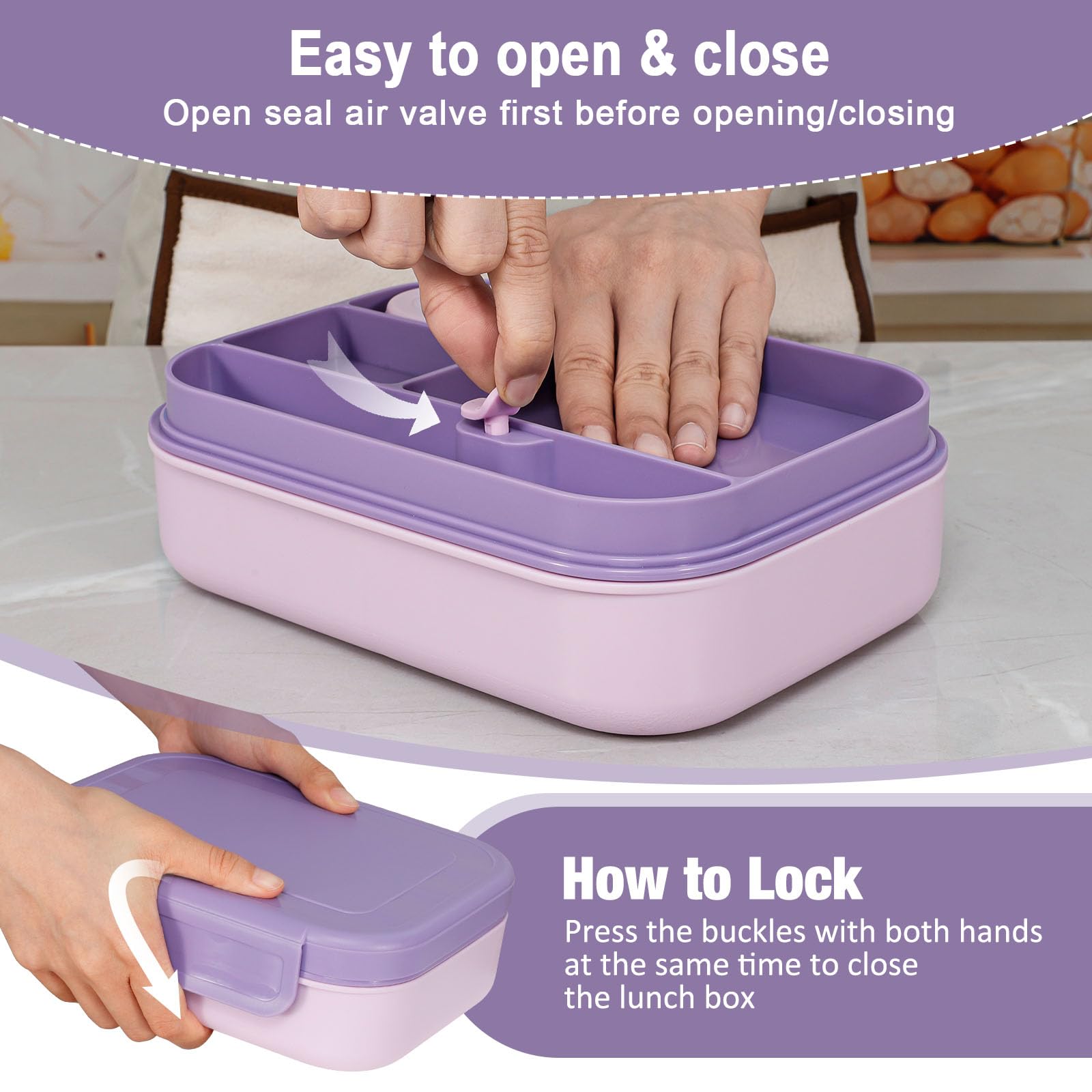 Caperci Bento diseño mate de dos tonos, elegante y práctico para la mesa.
