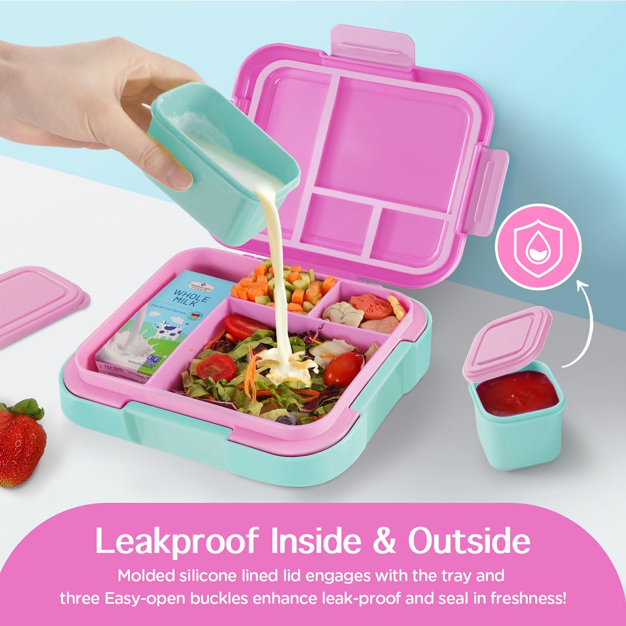 Caperci Bento con mango portátil para llevar con comodidad
