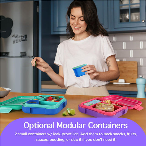 Caperci Bento con contenedores modulares, opciones para snack y yogur para llevar
