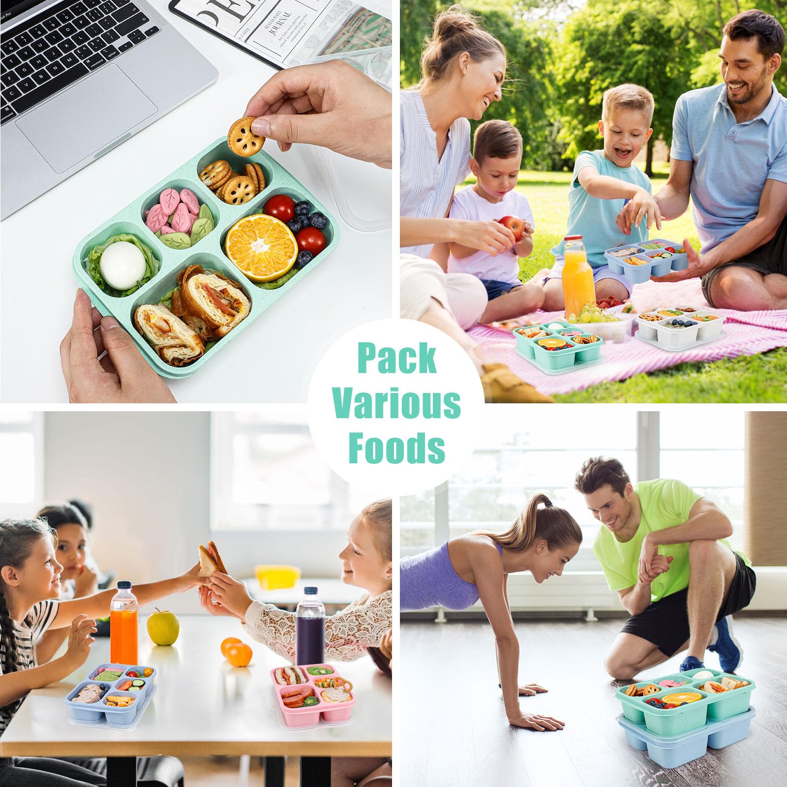 Caperci bento uso para niños y adultos, ideal para escuela o trabajo
