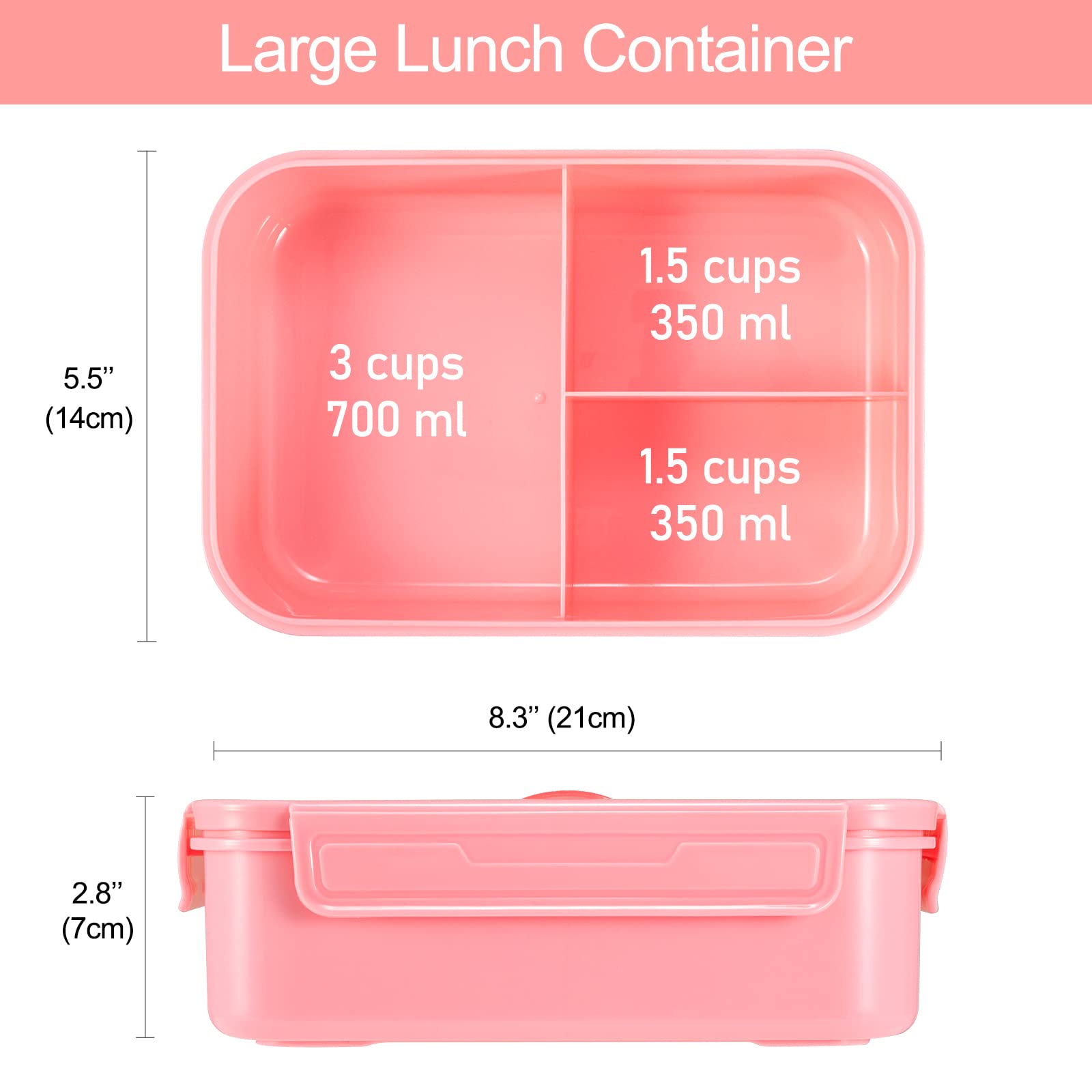 Caperci Clásica con 3 compartimentos, porciones equilibradas para comer fuera.