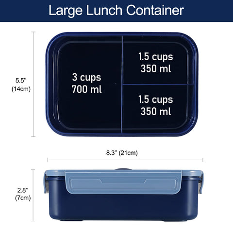 Caperci lonchera 47 onzas de capacidad para comidas completas.