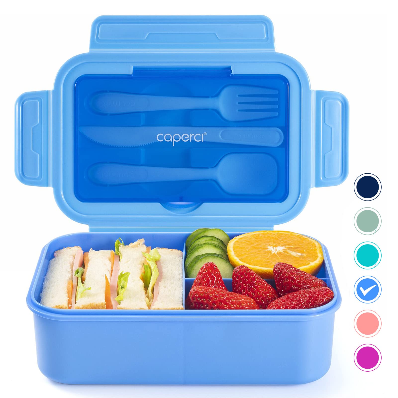 Caperci Classic Bento Azul, vista frontal para almuerzos diarios