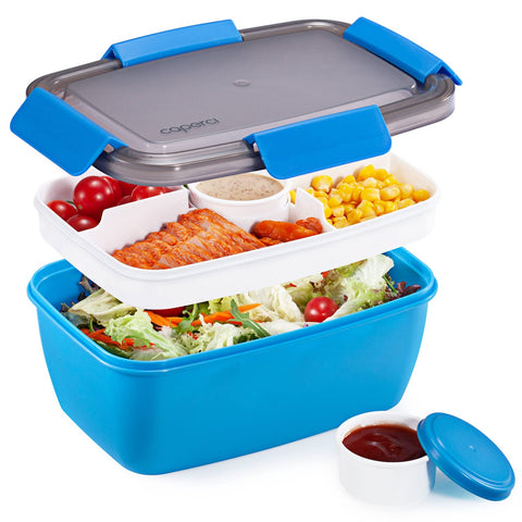Caperci contenedor de ensalada 68oz con diseño amplio para porciones generosas.