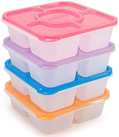 Caperci contenedor snack Bento 5 compartimentos apilable para ahorrar espacio