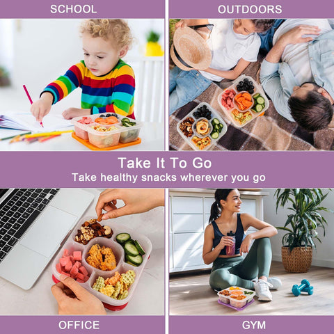 Caperci contenedor snack Bento 5 compartimentos trabajo compacto para oficina