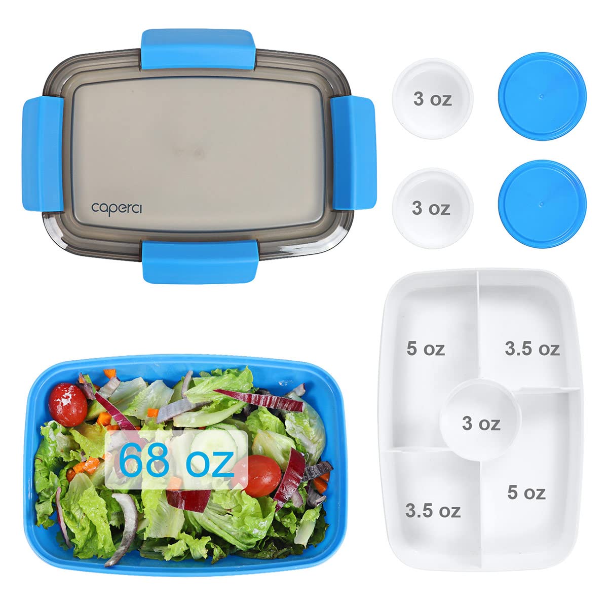 Caperci materiales sin BPA, PP y silicona para uso alimentario seguro.