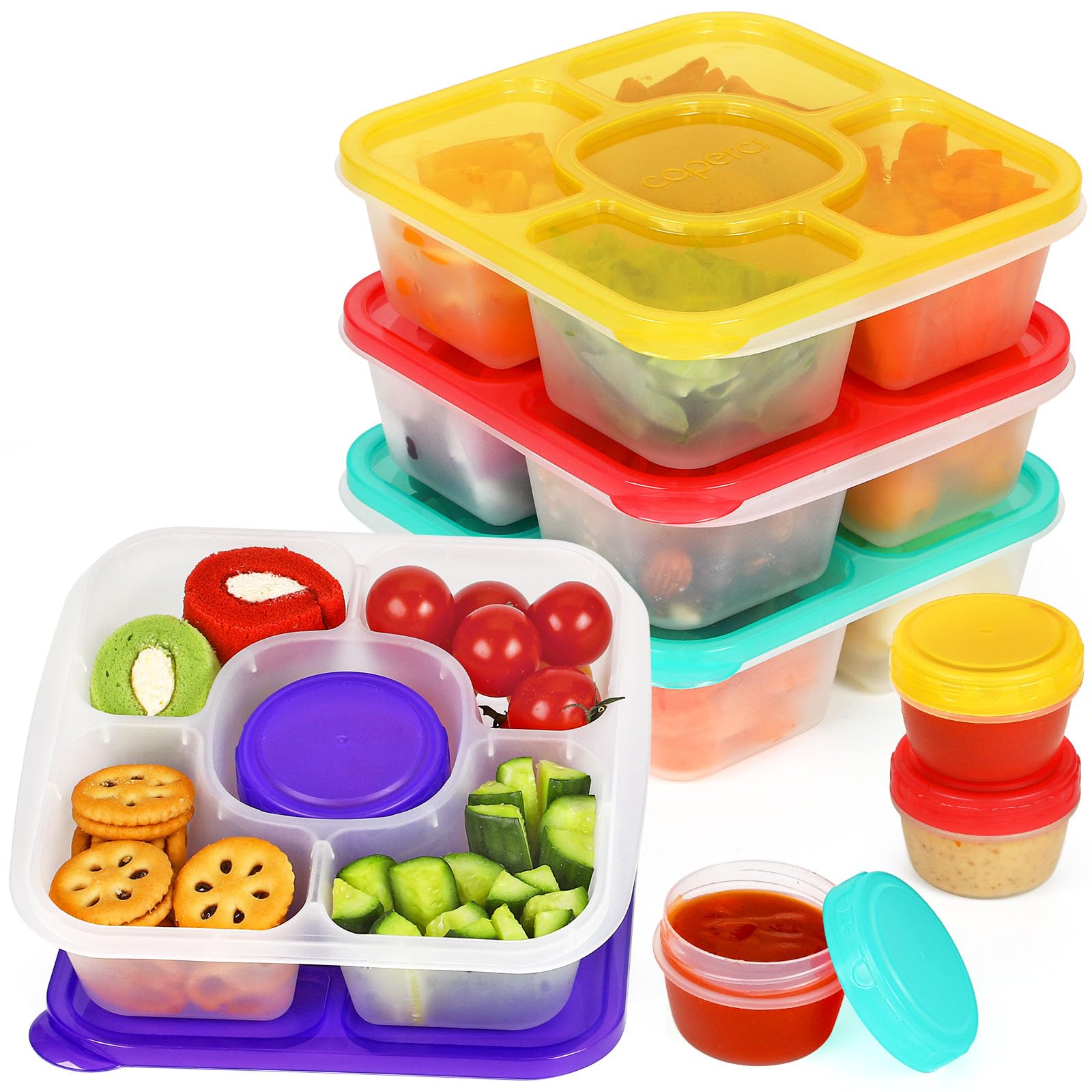 Caperci: snacks variados en 5 compartimentos para almuerzos.