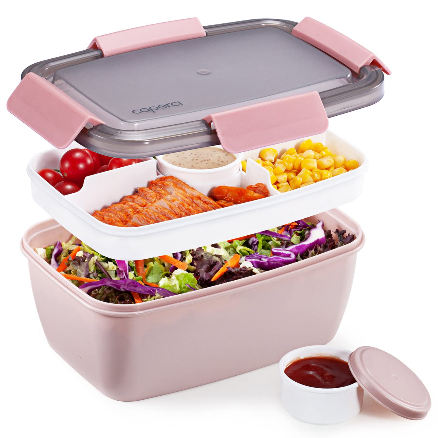 Caperci envase-ensalada-grande: recipiente amplio para llevar ensaladas frescas a la oficina.