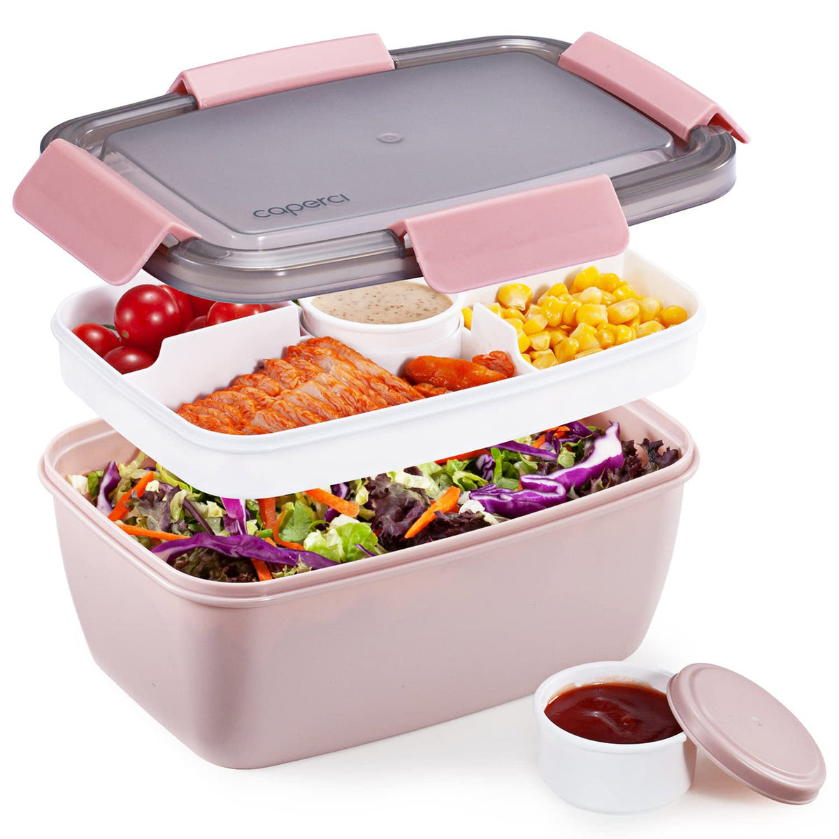 Caperci envase-ensalada-grande: recipiente amplio para llevar ensaladas frescas a la oficina.