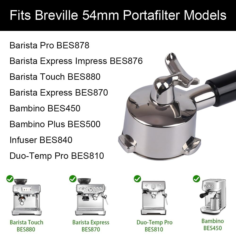 CAPFEI portafiltro compatible con Breville Bambino Plus para extracción doble eficiente.