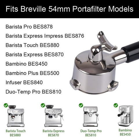 CAPFEI portafiltro compatible con Breville Bambino Plus para extracción doble eficiente.