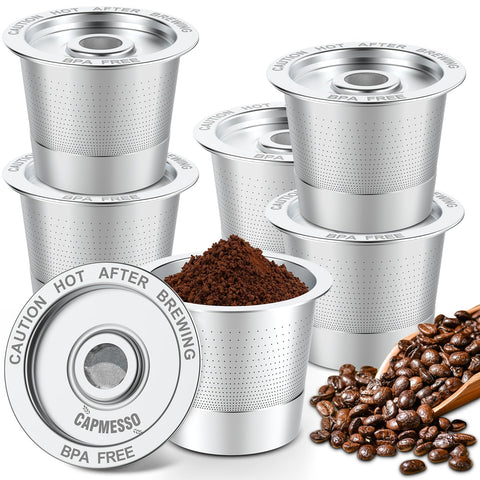 CAPMESSO K-Cup de acero inoxidable reutilizable para Keurig 1.0, ahorro de desechos.