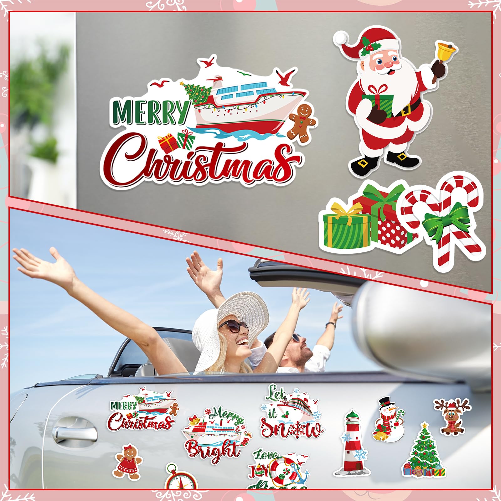 Capoda imán Navidad diseno feliz Navidad puerta, crea ambiente cálido.