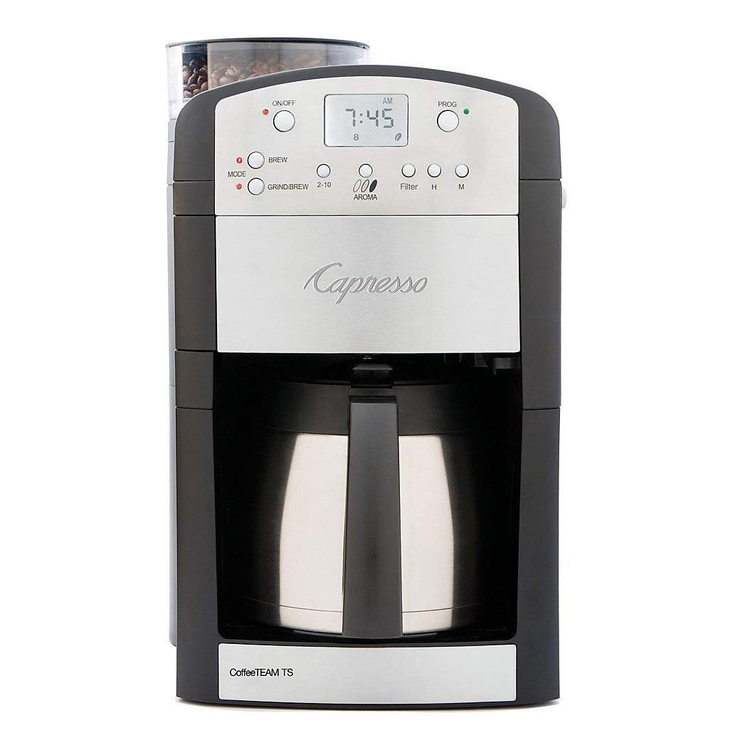 Capresso 465 cafetera con molinillo cónico para café recién molido.
