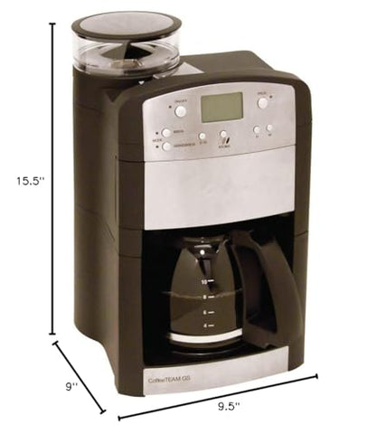 Capresso CoffeeTeam GS, jarra de vidrio, prepara café uniforme para cada taza.